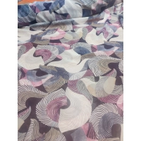 Delikatna tkanina szyfon - wzór w pastelowych kolorach